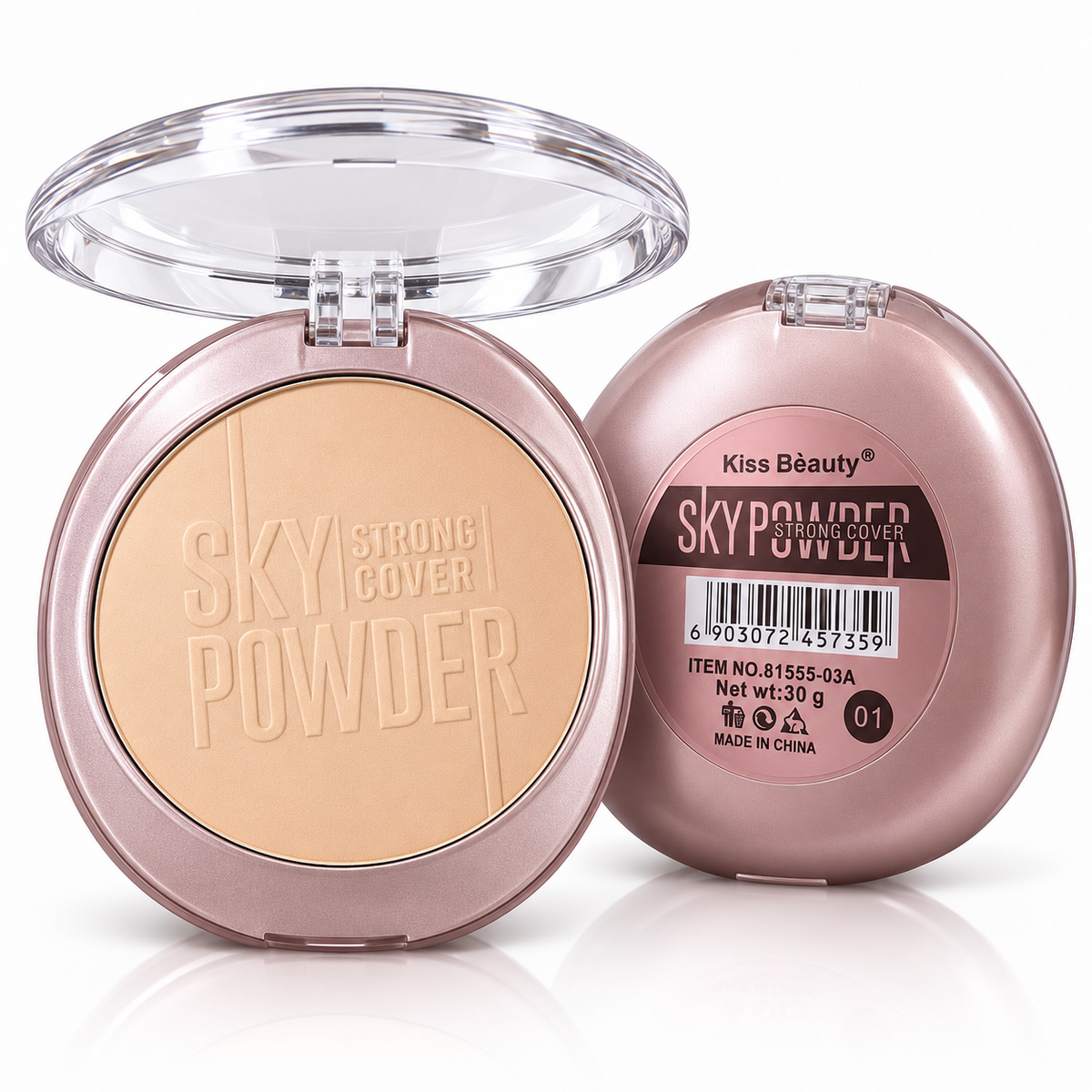 Polvo Compacto Kiss Beauty Sky Matte Super Cover Tono 01