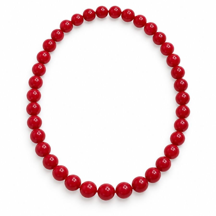 Collar De Piedras Naturales Agata Roja