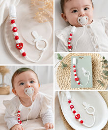 Sujeta Chupete Clip Porta Chupete Silicona Bebe Afirma Tete