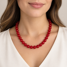 Collar De Piedras Naturales Agata Roja