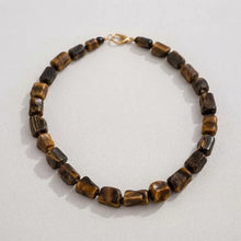 Collar Con Piedras Naturales Ojo De Tigre Y Hematita