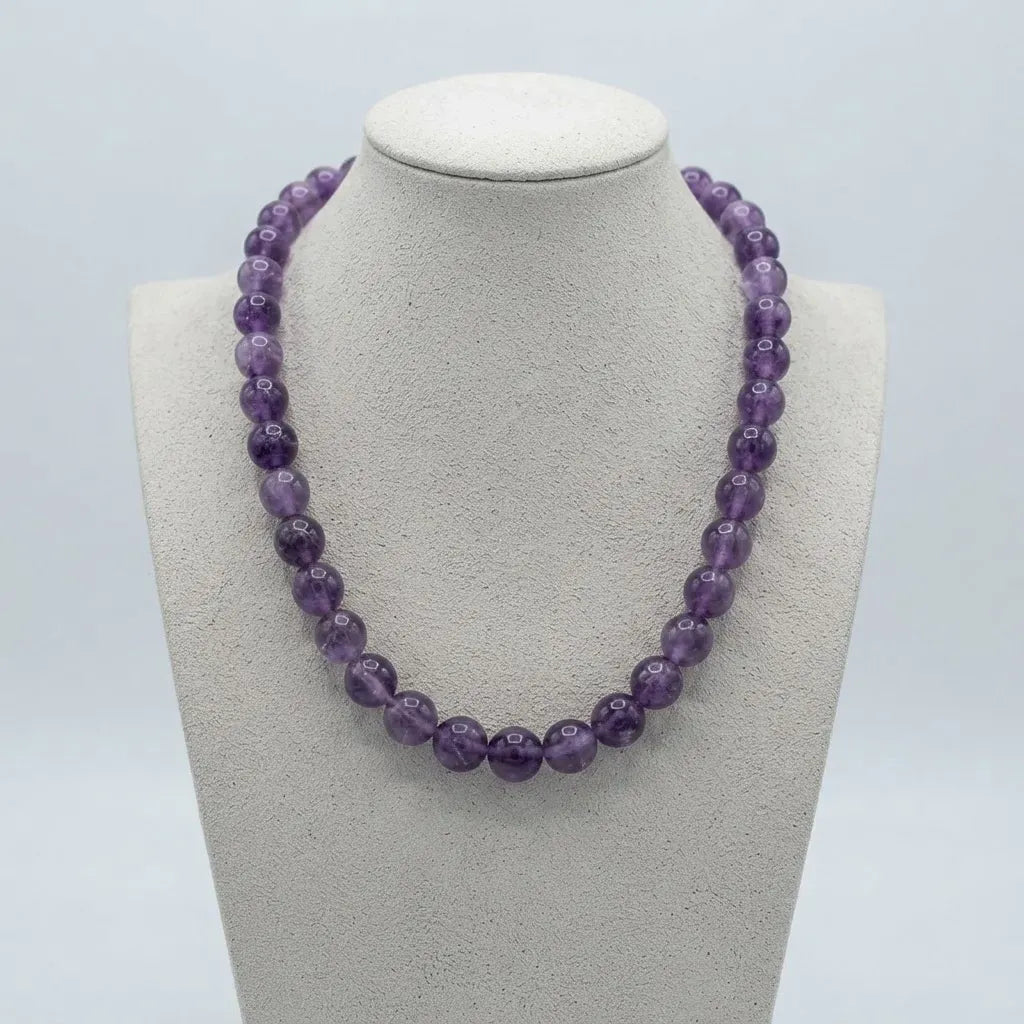 Collar De Piedra Energética Amatista 56 Cm
