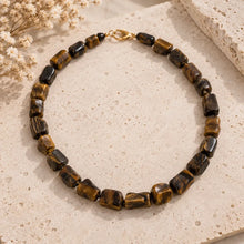 Collar Con Piedras Naturales Ojo De Tigre Y Hematita
