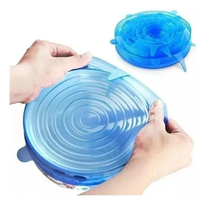 Set 6 Tapas De Silicona Adaptable Para Alimentos