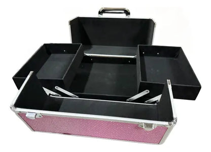 Maleta De Maquillaje Rosa Con Brillos