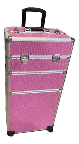 Maleta De Maquillaje Rosa Con Brillos