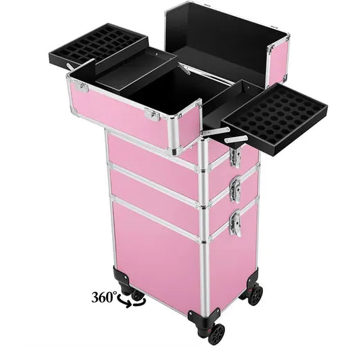 Maleta De Maquillaje Rosa Con Brillos