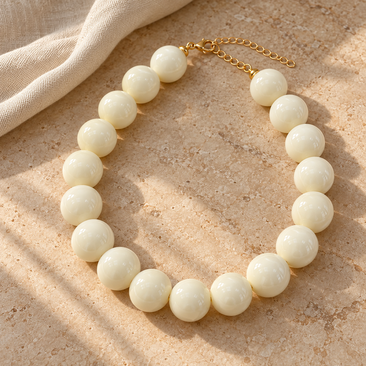 Collar Chicle Blanco Marfil Ajustable