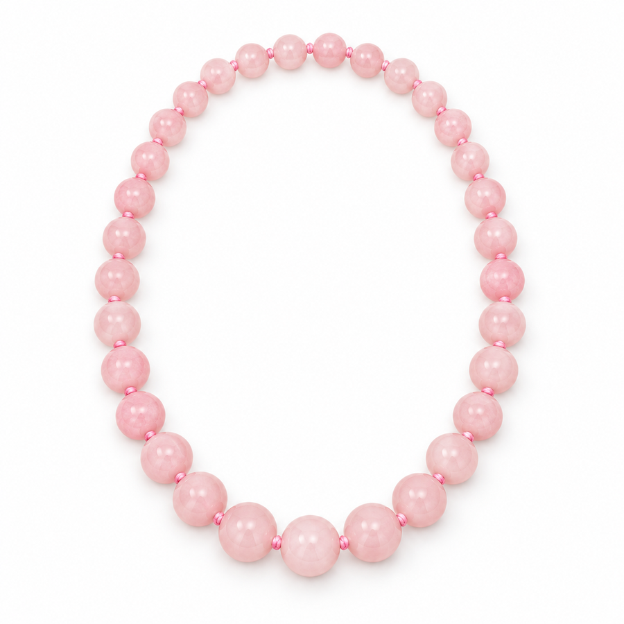 Collar Cuarzo Rosa Natural Energético 50 Cm