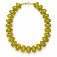 Collar Chicle Verde Oliva Marmoleado de Acrílico