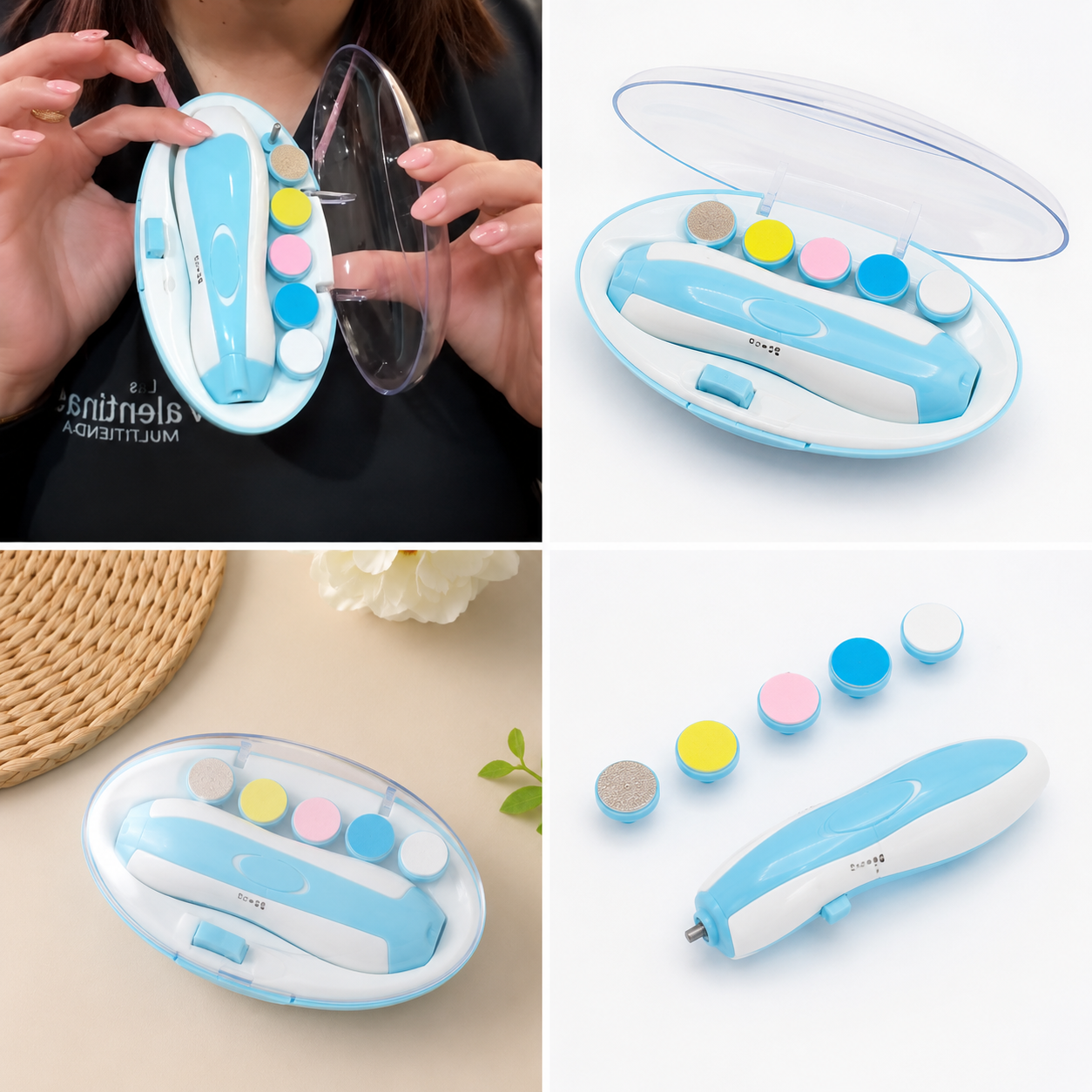Lima De Uñas A Pilas Para Bebé Juego De 6 Piezas - Azul