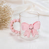 Taza De Vidrio Transparente Con Lazo 3D Coquette 380 Ml