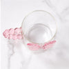 Taza De Vidrio Transparente Con Lazo 3D Coquette 380 Ml