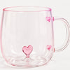 Taza De Vidrio Transparente Con Corazon 3D 380 Ml