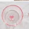 Taza De Vidrio Transparente Con Corazon 3D 380 Ml