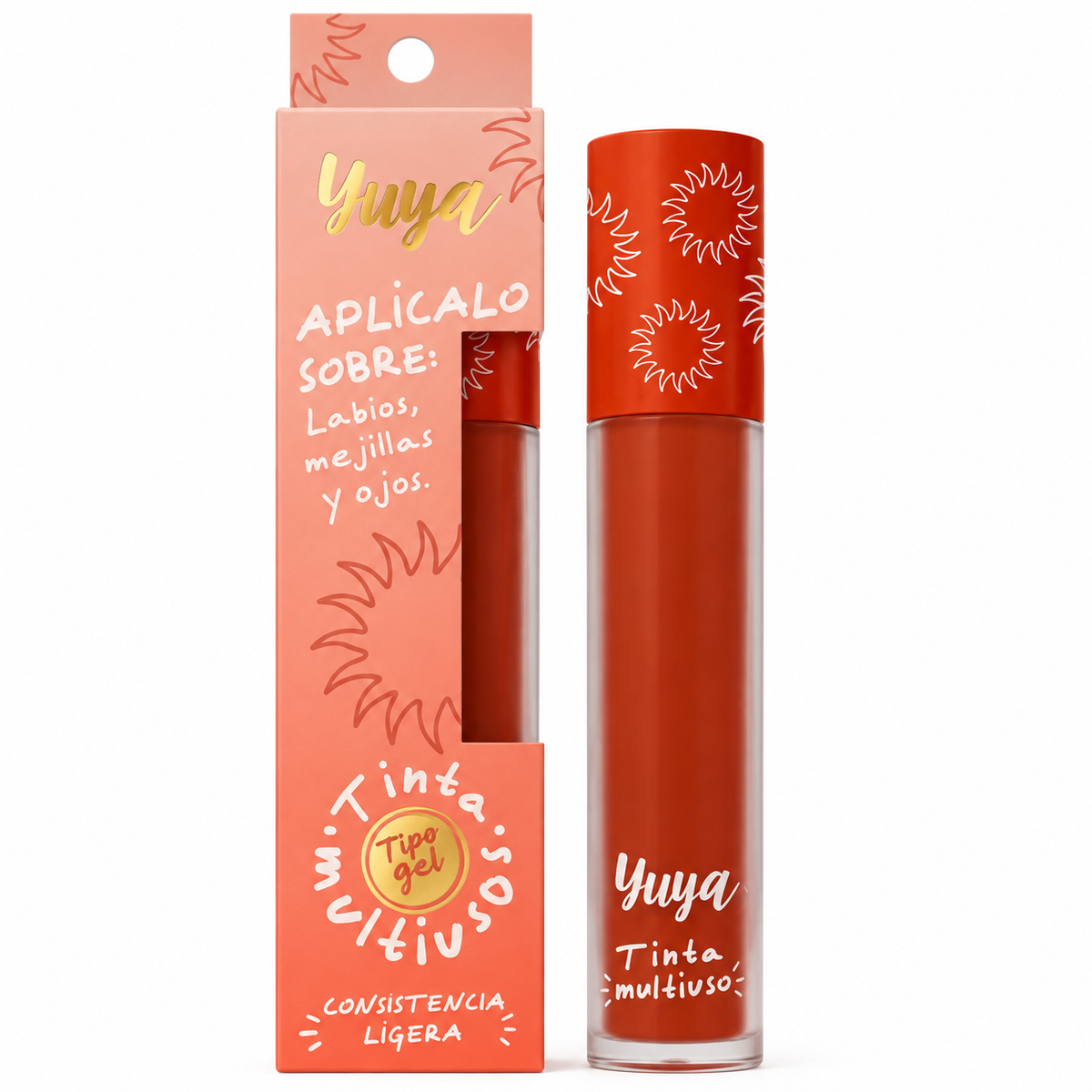 Tinta Multiuso Yuya Ladrillo Sol para Labios, Mejillas y Ojos