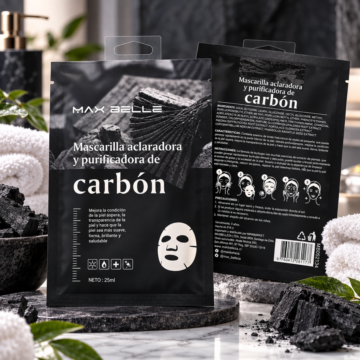 Mascarilla Facial de Carbón Max Belle