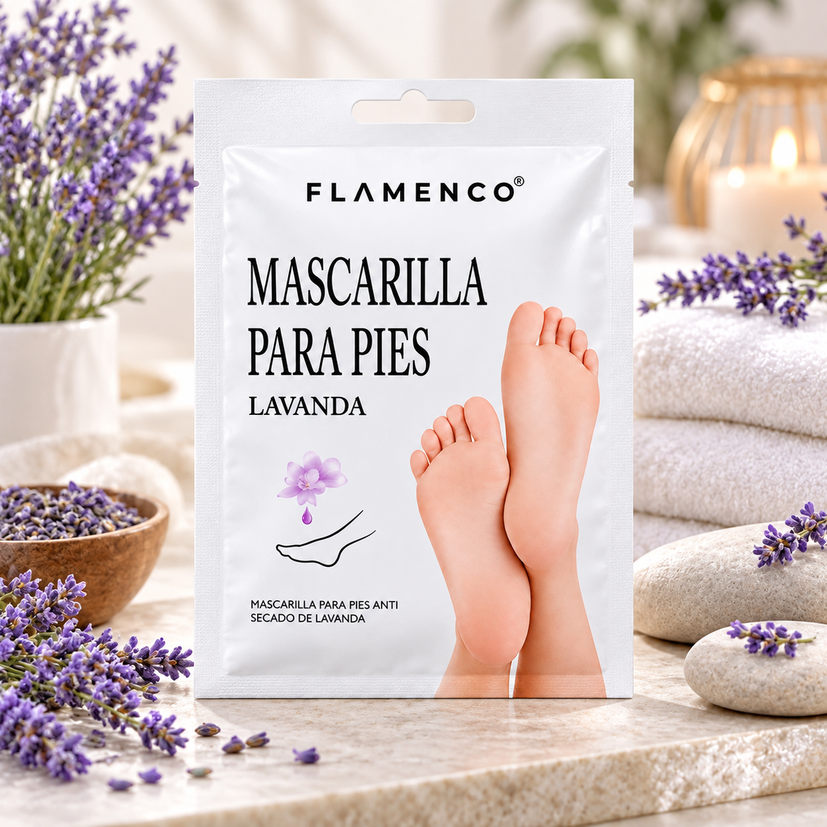 Mascarilla Cosmética para Pies Flamenco Lavanda