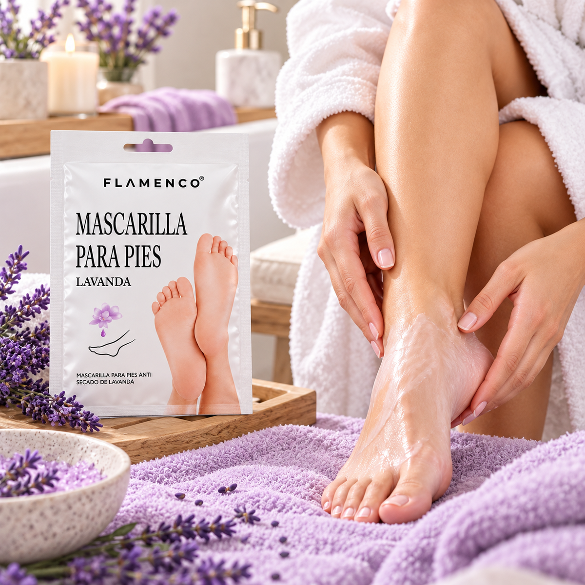 Mascarilla Cosmética para Pies Flamenco Lavanda