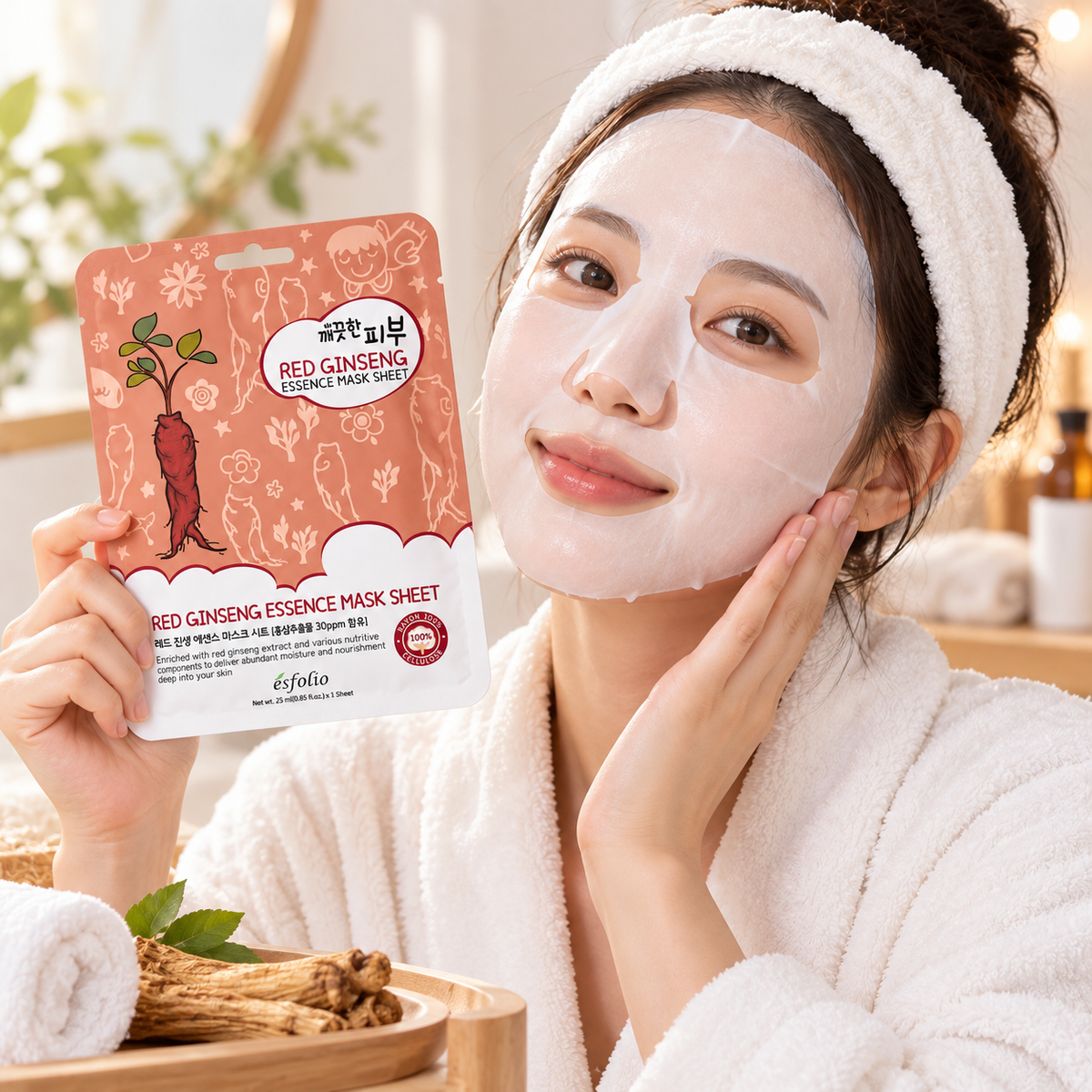 Mascarilla Facial Coreana Esfolio Red Ginseng Essence