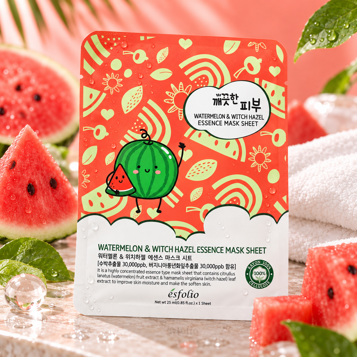 Mascarilla Facial Coreana Esfolio Watermelon & Witch Essence