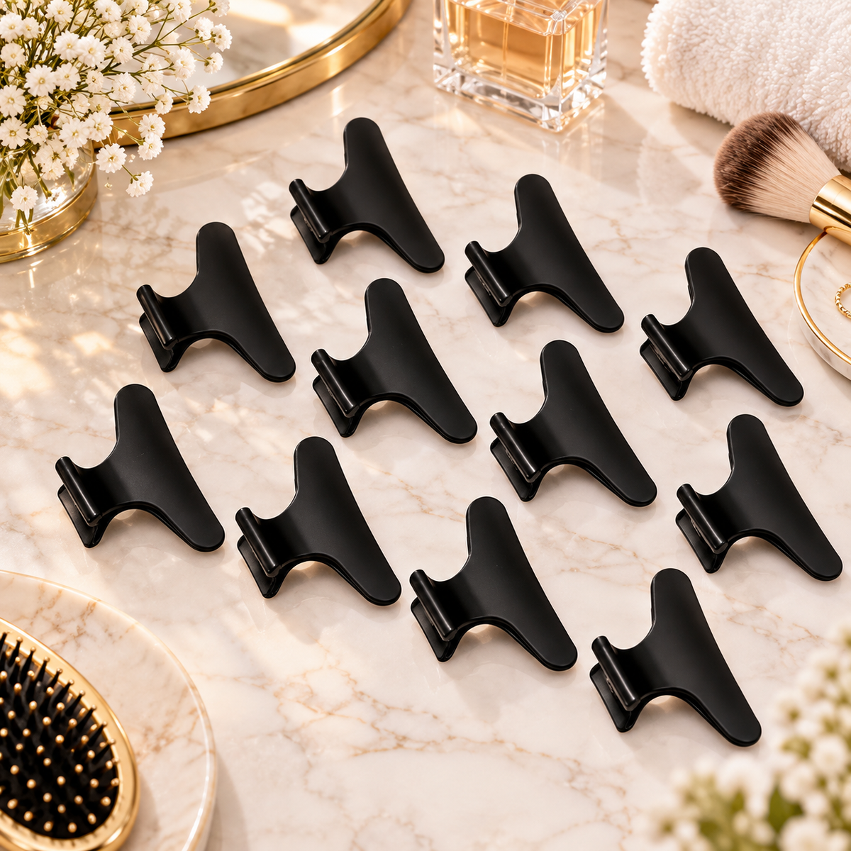Set de 12 Ganchetas para Cabello Negras