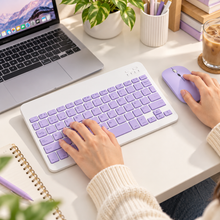 Kit Teclado y Mouse Yelandar AN-030 Lila para Laptop y Tablet