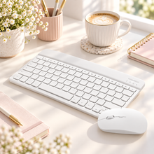 Kit Teclado y Mouse Bluetooth Yelandar AN-030 Blanco