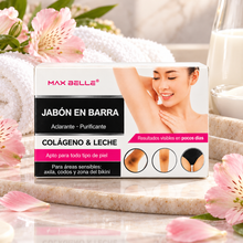 Jabón en Barra Max Belle Colágeno & Leche para Rostro y Cuerpo