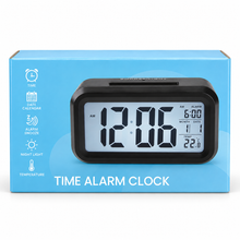 Reloj Despertador Cuadrado Pequeño Negro