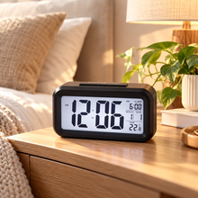 Reloj Despertador Cuadrado Pequeño Negro