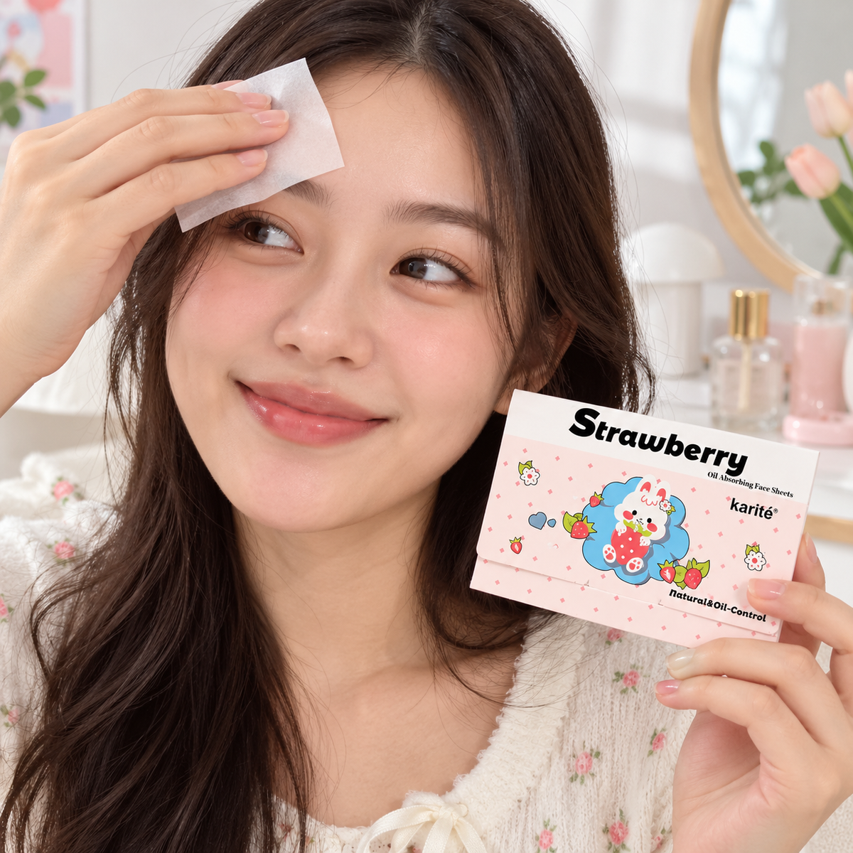 Papel Absorbente Facial Karité Strawberry Blotting Paper