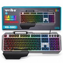 Teclado Gamer Weibo WB-590 con Cable y Porta Teclado