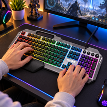 Teclado Gamer Weibo WB-590 con Cable y Porta Teclado