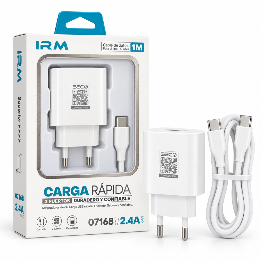 Cargador Dual USB IRM 07168 Tipo iPhone