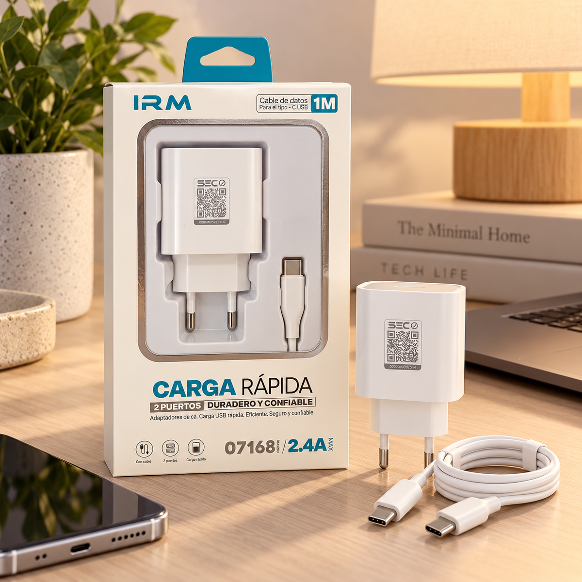 Cargador Dual USB IRM 07168 Tipo iPhone