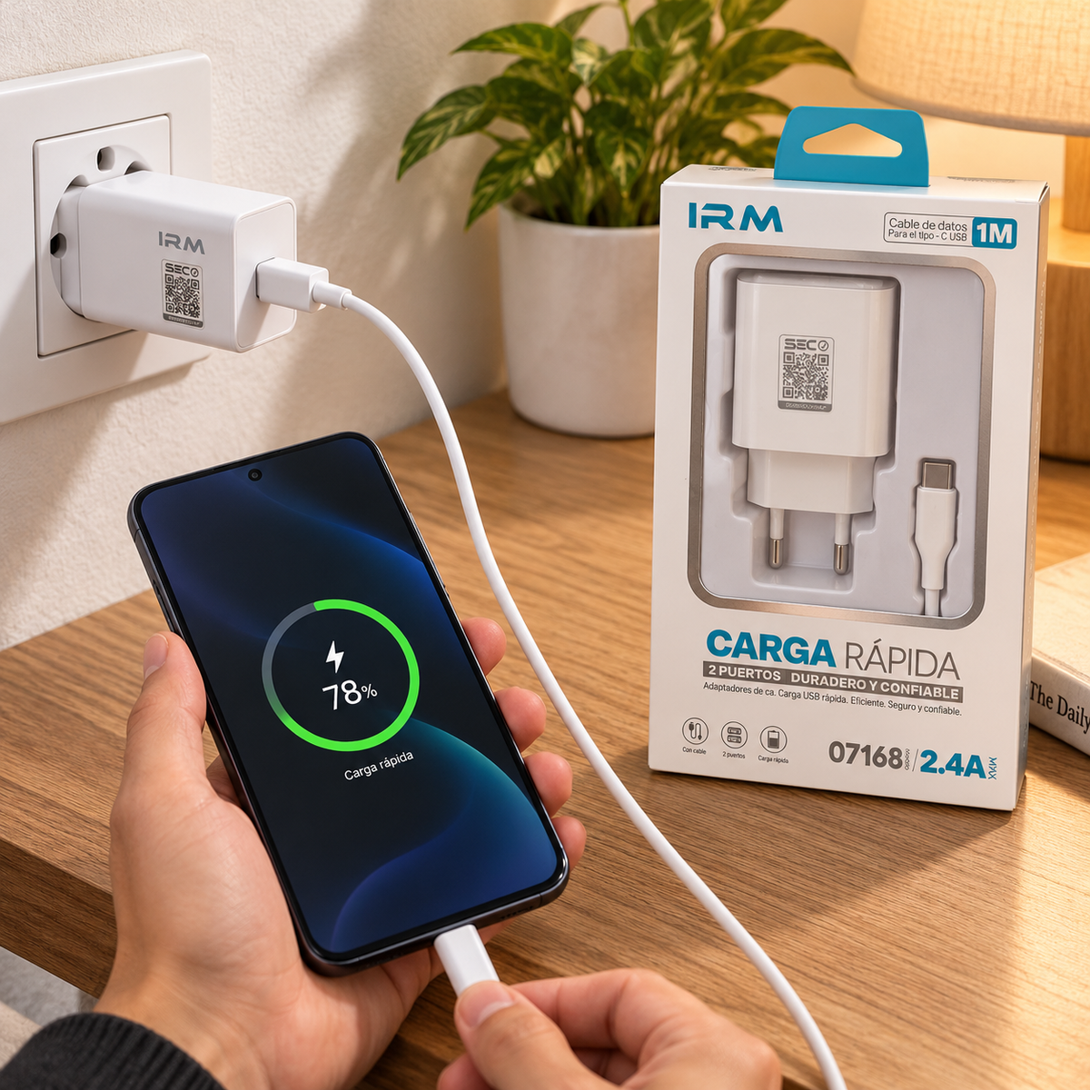 Cargador Dual USB IRM 07168 Tipo iPhone