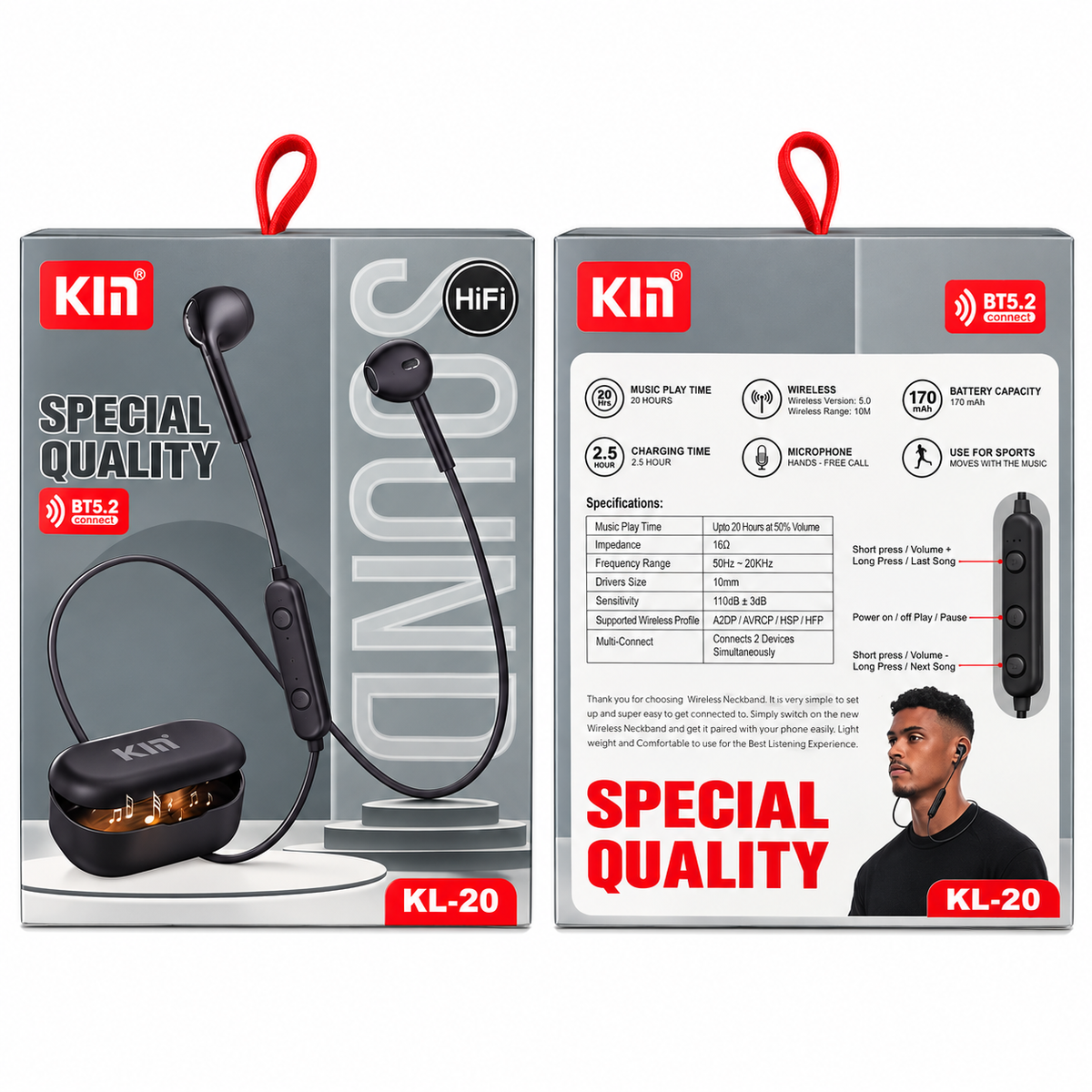 Audífonos Inalámbricos Special Quality KL-20 con Cable