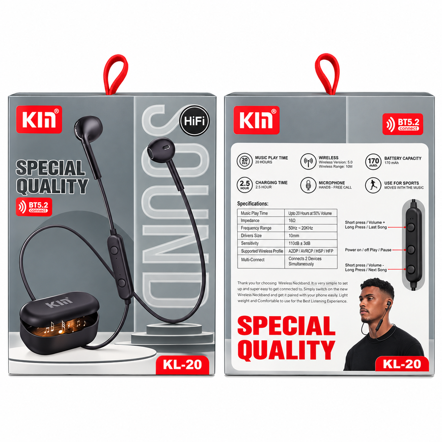 Audífonos Inalámbricos Special Quality KL-20 con Cable