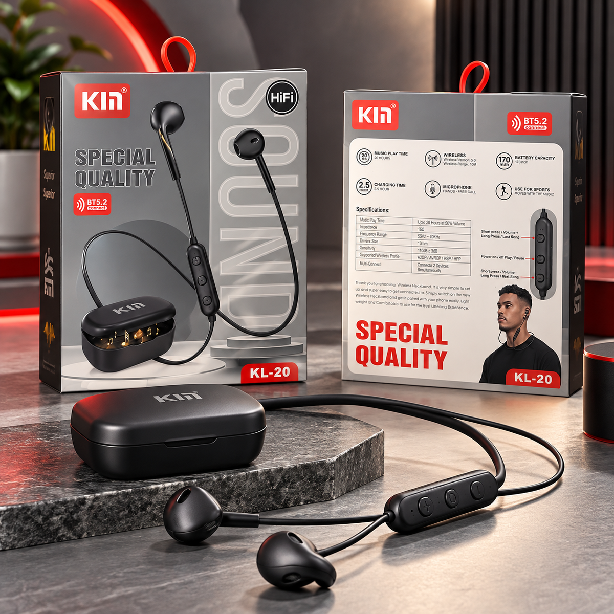 Audífonos Inalámbricos Special Quality KL-20 con Cable