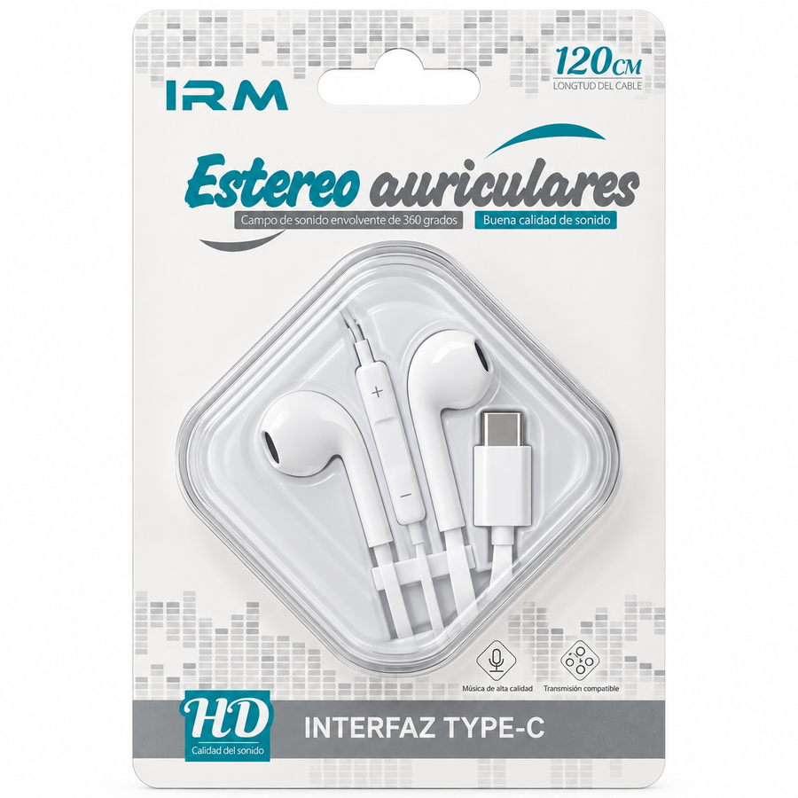 Audífonos con Cable USB-C Blancos