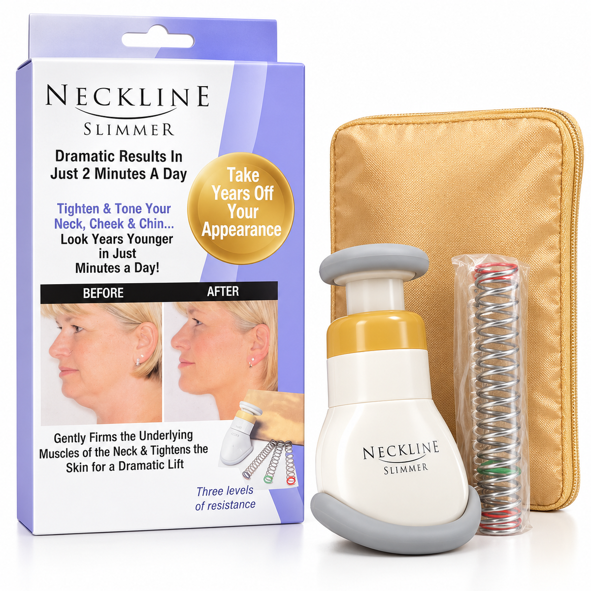 Ejercitador de Cuello Neckline Slimmer con 3 Resistencias