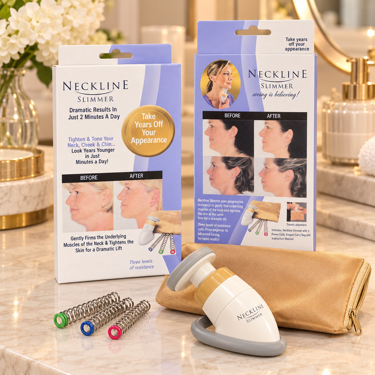 Ejercitador de Cuello Neckline Slimmer con 3 Resistencias