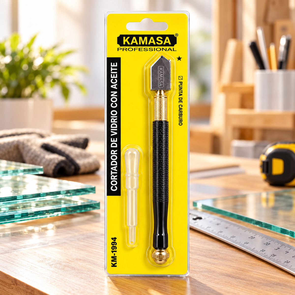 Cortavidrios Manual Dorado para Vidrio