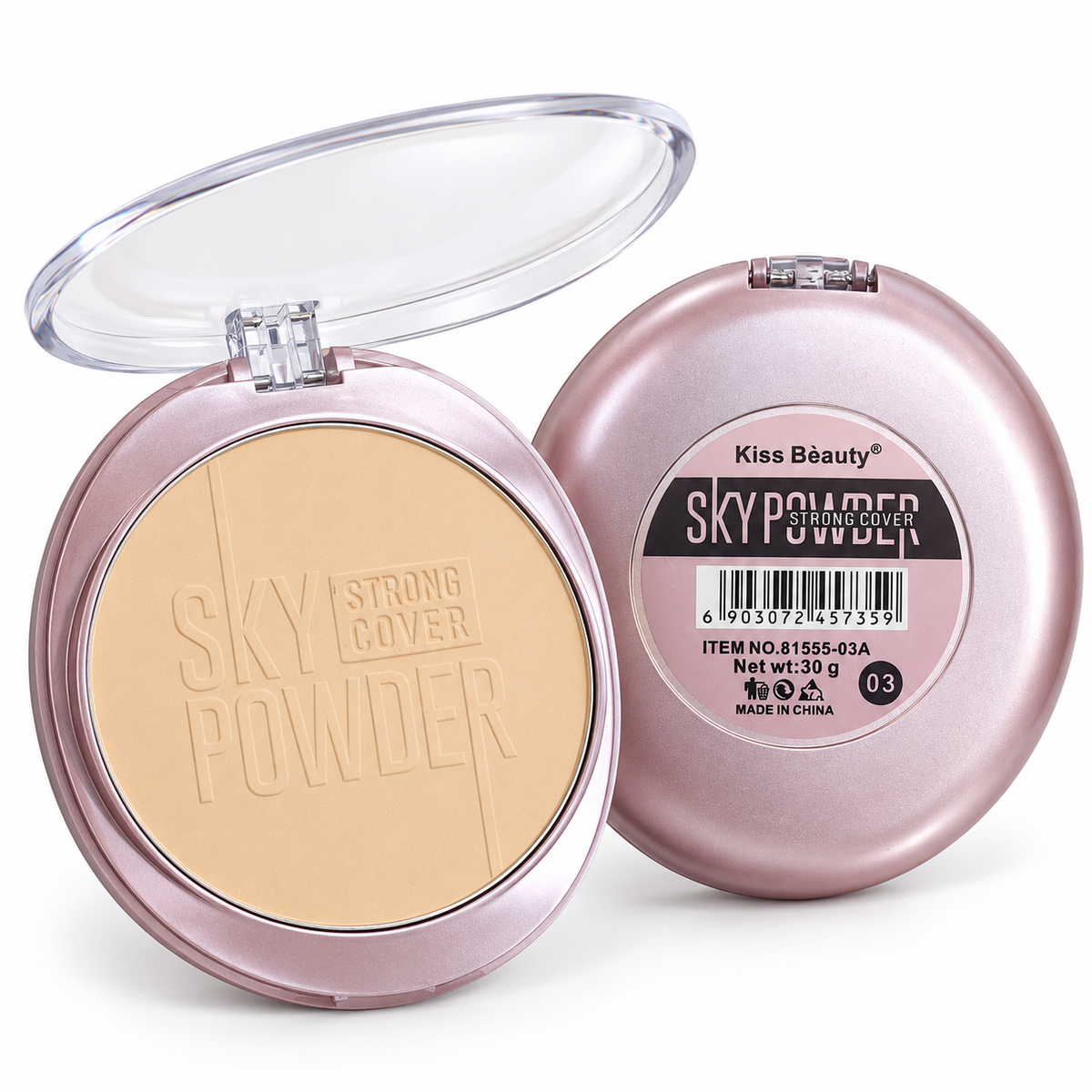 Polvo Compacto Kiss Beauty Sky Matte Super Cover Tono 03