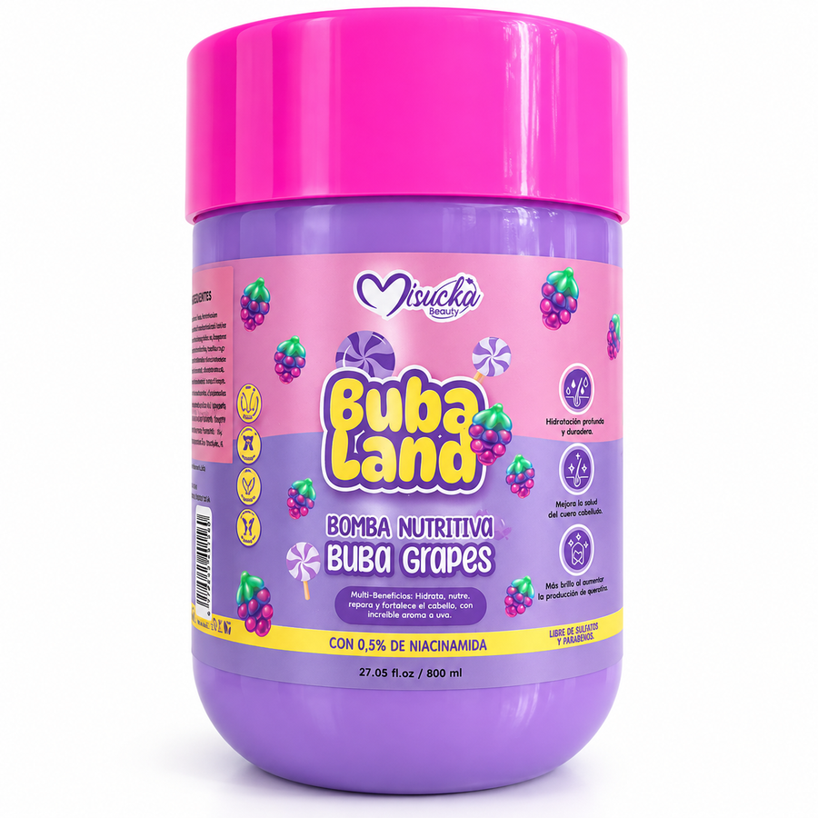 Bomba Nutritiva Capilar Misucka Buba Land Buba Grapes 800 ml