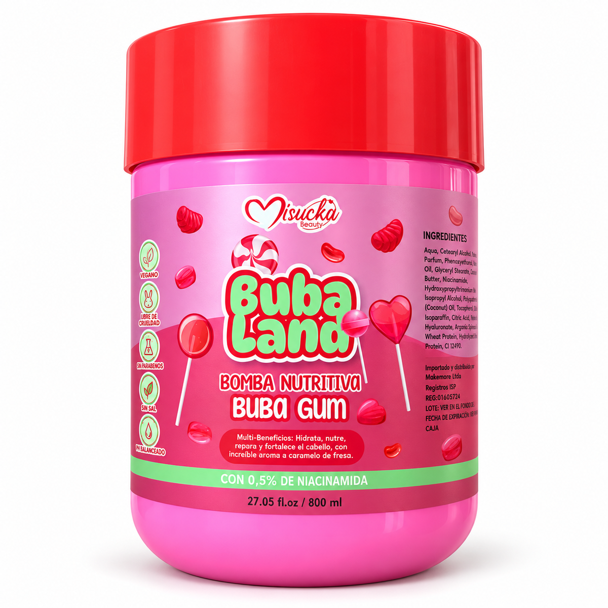 Bomba Nutritiva Capilar Misucka Buba Land Buba Gum 800 ml