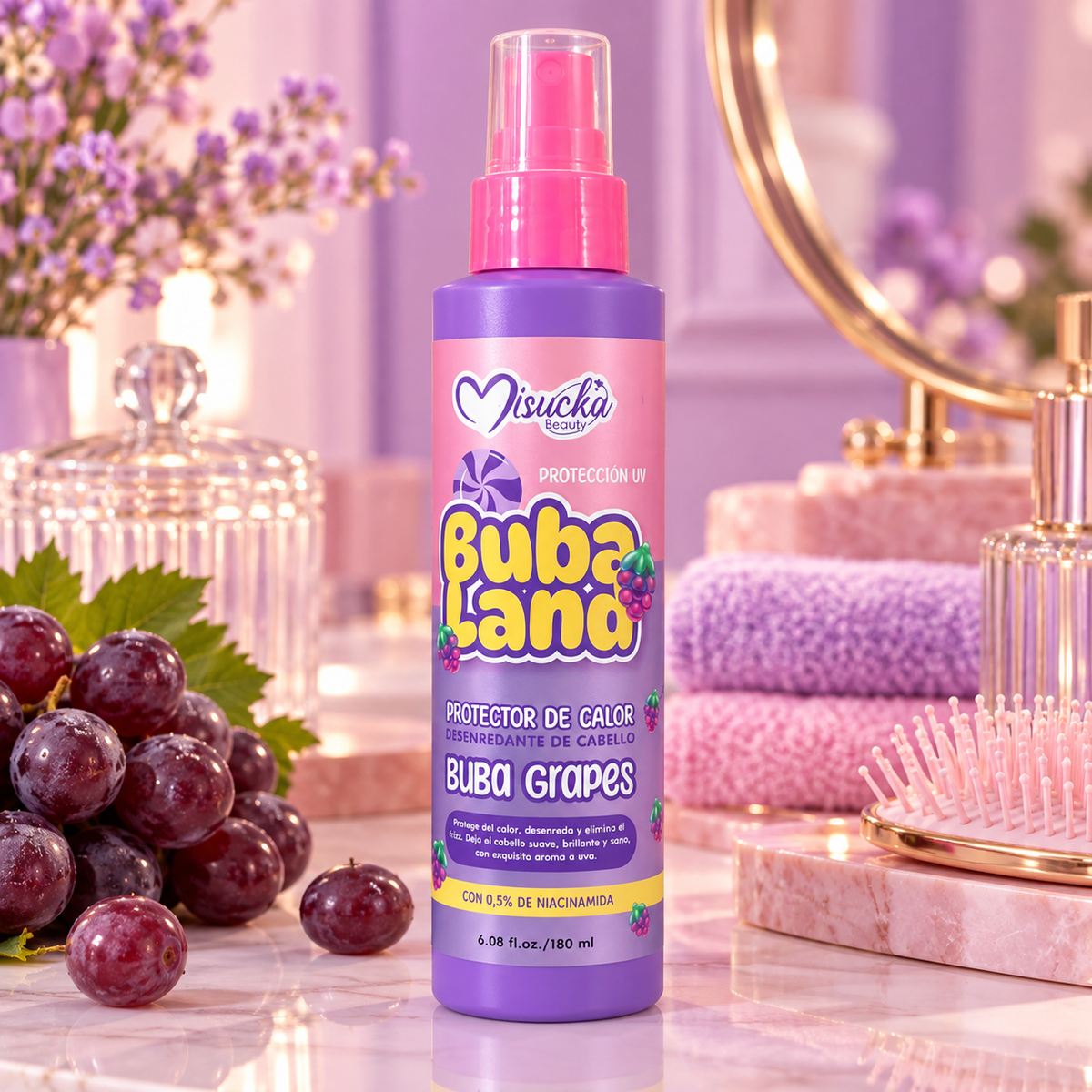Protector Térmico y Desenredante Misucka Buba Land Buba Grapes 180 ml