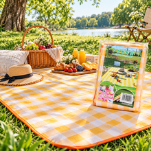 Manta Plegable para Picnic Naranja a Cuadros