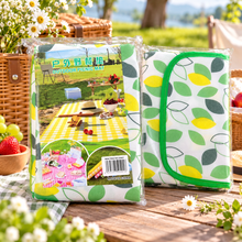 Manta Plegable para Picnic Verde con Hojas